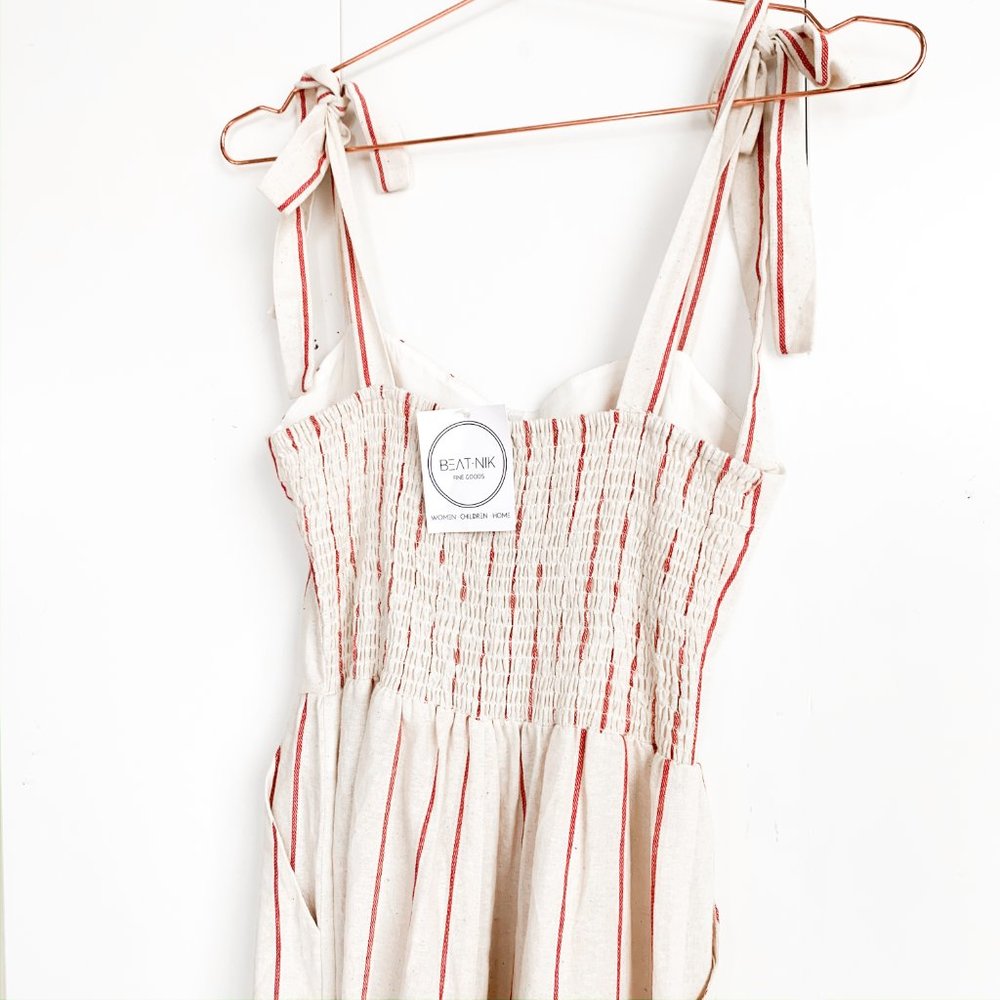 NWT moon river striped jumpsuit w/tie straps - Picture 4 of 7